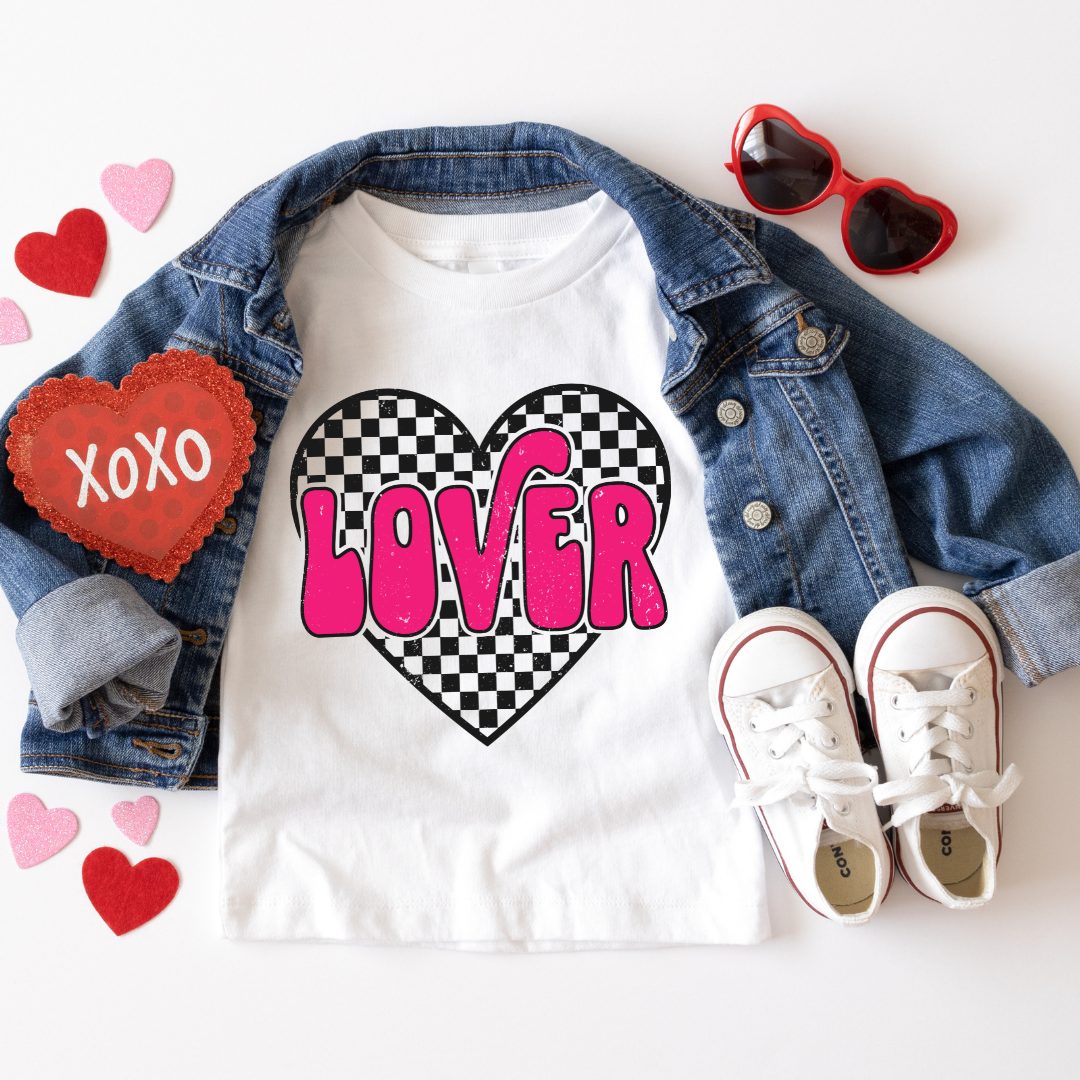 DTF Full Color Transfer - Lover Checkered Heart