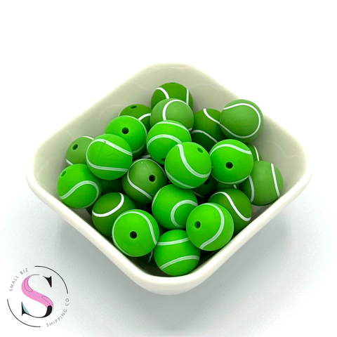 Tennis - Print Silicone Bead