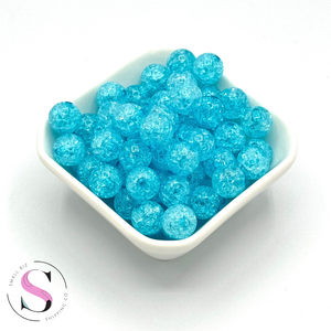 12mm Crackle Acrylic - Blue Raspberry