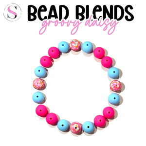 15mm Silicone Bead Blend - Groovy Daisy