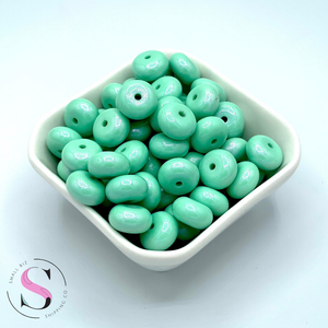 14mm Donut Spacers - Mint Opalescent