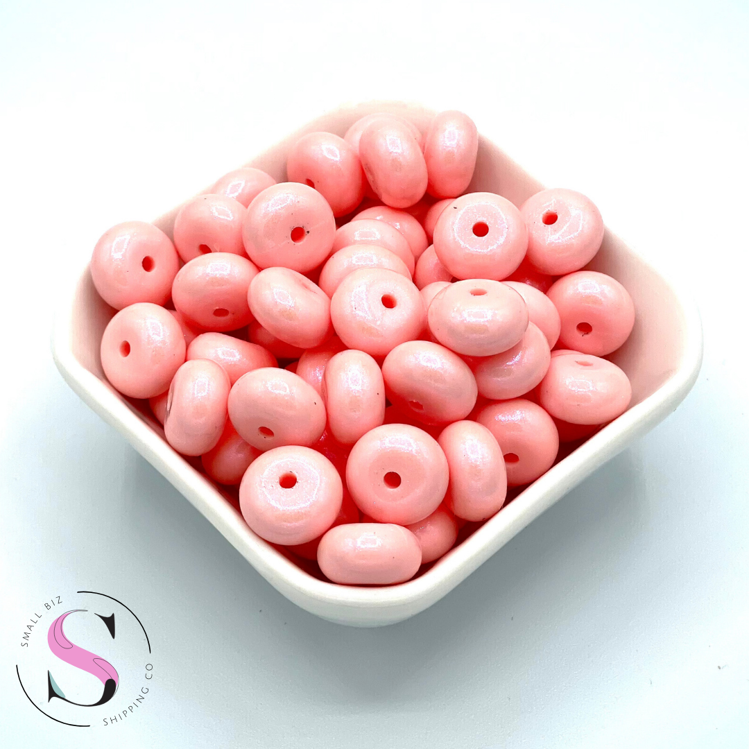 14mm Donut Spacers - Peach Opalescent