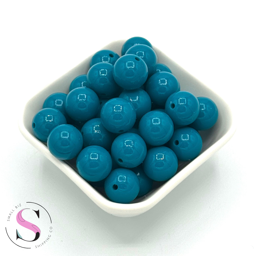 15mm Liquid Silicone Beads - Teal