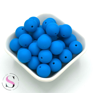 15mm Silicone Beads - True Blue