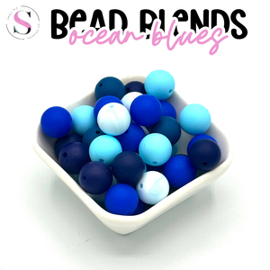 15mm Silicone Beads - Ocean Blues