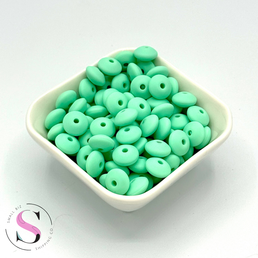 12mm Lentil Spacers - Mint Green