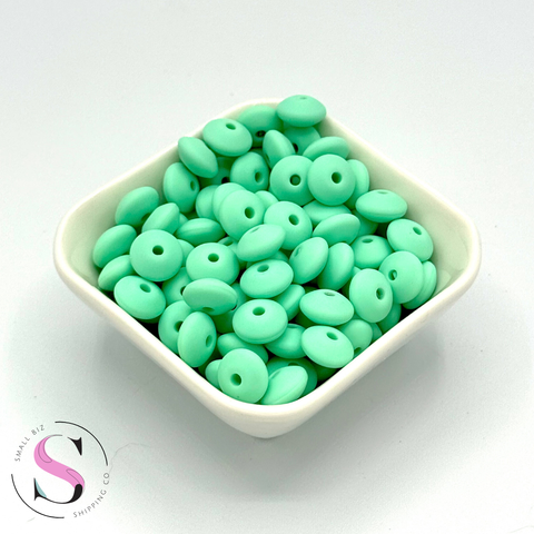 12mm Lentil Spacers - Mint Green