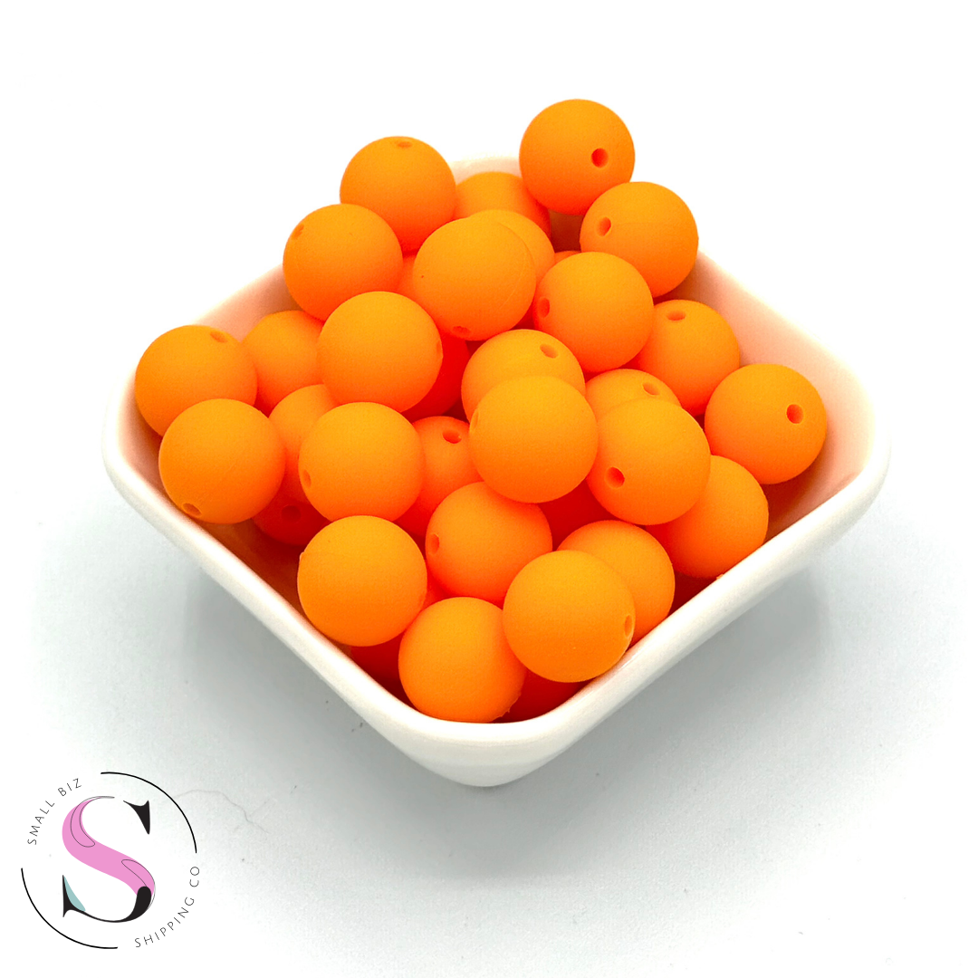 15mm Silicone Bead - Tangerine