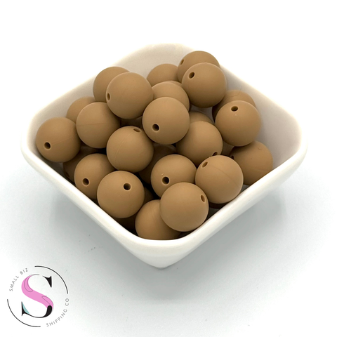 15mm Silicone Bead - Mocha