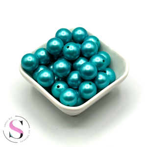 15mm Silicone Shine Bead - Turquoise