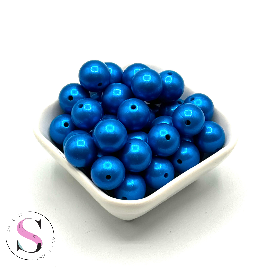 15mm Silicone Shine Bead - Sapphire