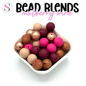 15mm Silicone Bead Blend - Mulberry Wine