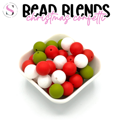 15mm Silicone Bead Blend - Christmas Confetti