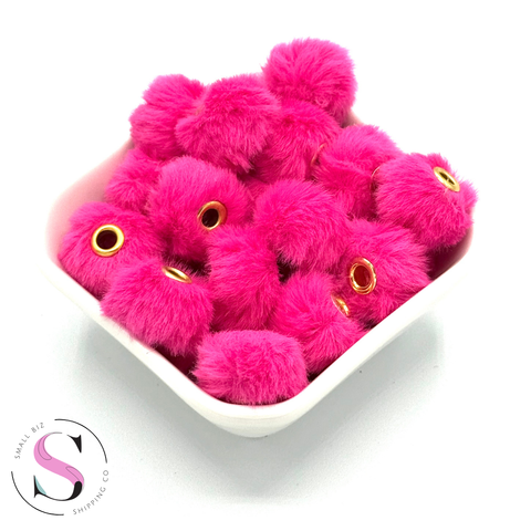 20mm Fuzzy Fluffy Spacers - Hot Pink