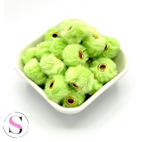 20mm Fuzzy Fluffy Spacers - Bright Green