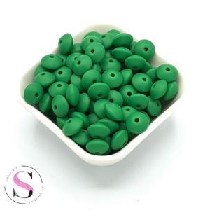 12mm Lentil Spacers - Christmas Green