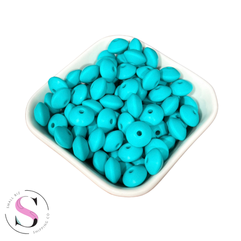 12mm Lentil Spacers - Aqua