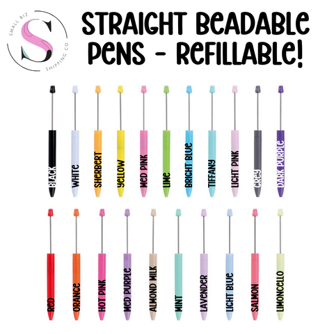 Straight Beadable Pens - Refillable