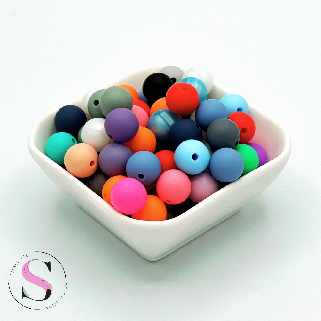 15mm Silicone Beads -  25 Count Mix Pack