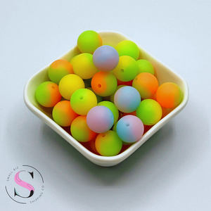 15mm Silicone Beads - Ombre Glow In The Dark Assorted