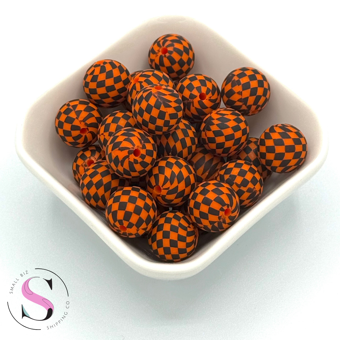 Orange Harlequin - Silicone Bead