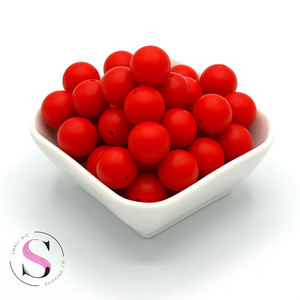 15mm Silicone Beads - Fireball Red