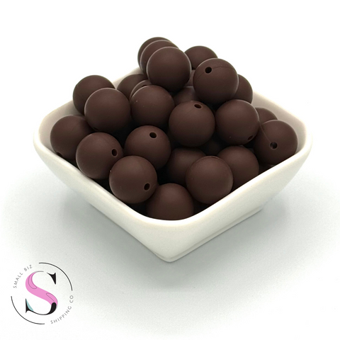 15mm Silicone Beads - Dark Chocolate