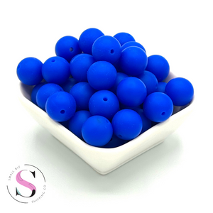 15mm Silicone Beads - Electric Blue