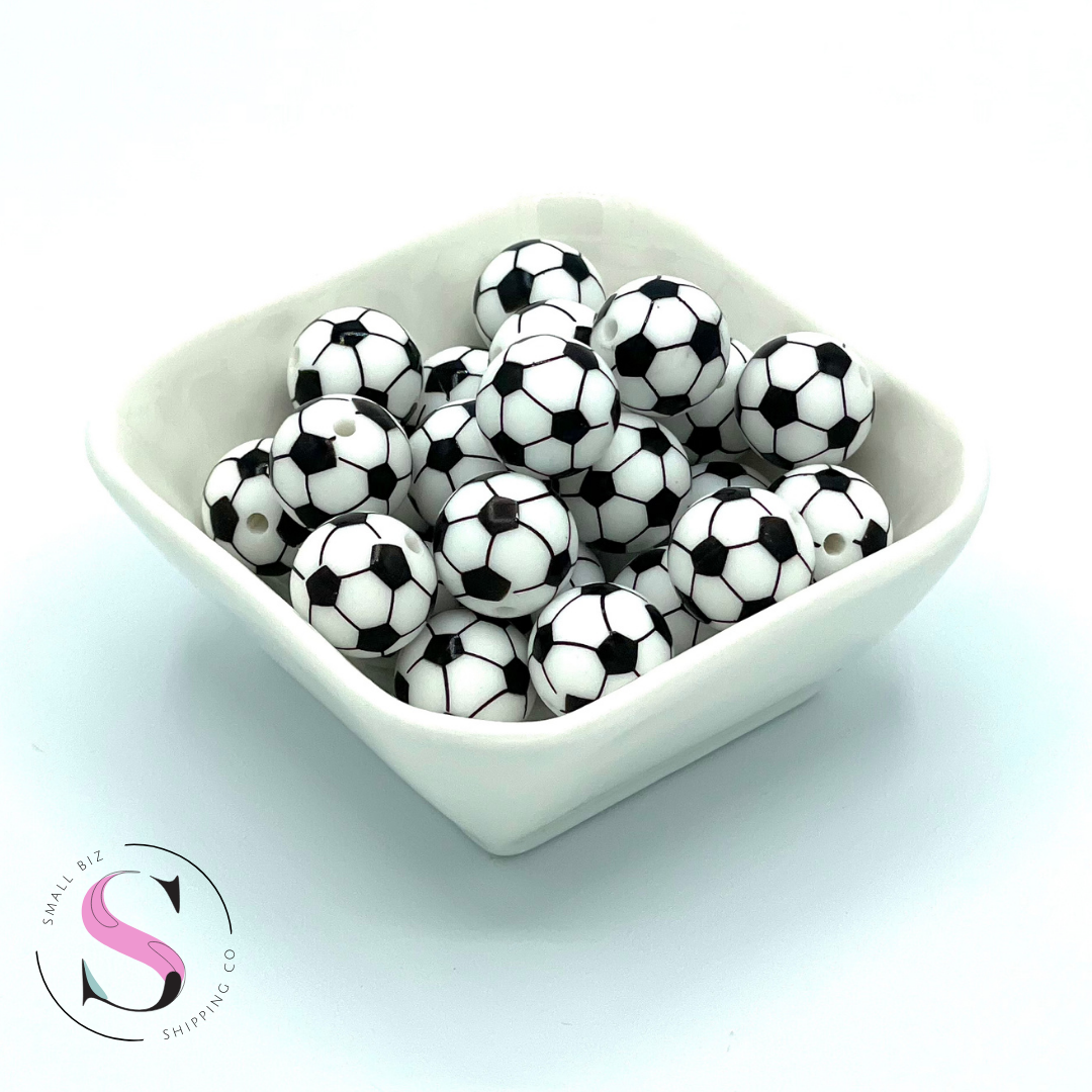 Soccer - Print Silicone Bead