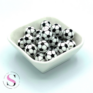 Soccer - Print Silicone Bead