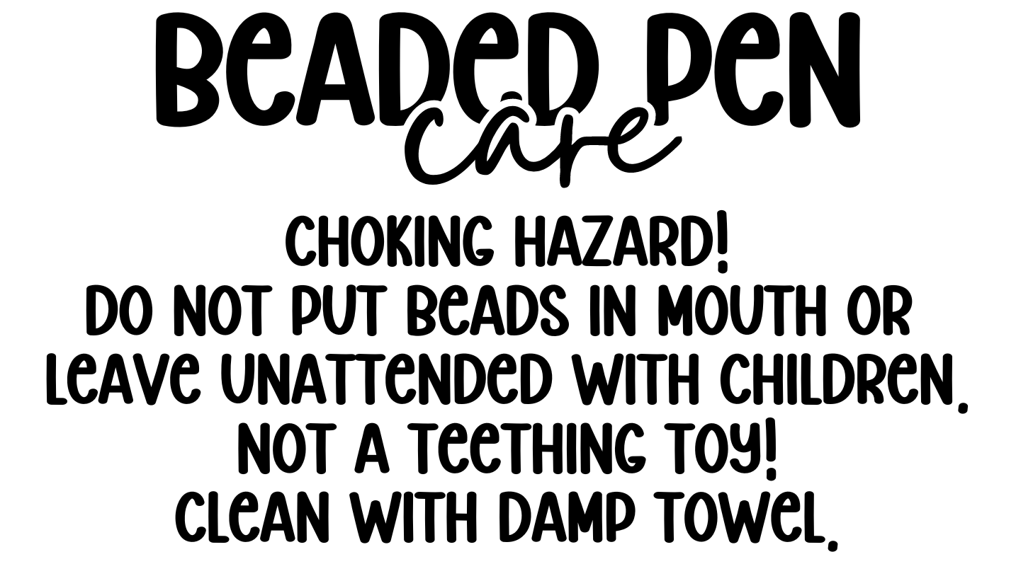 Beaded Pen Care Stickers | 2.25"x1.25" Thermal Stickers