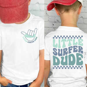 DTF Full Color Transfer - Little Surfer Dude (FREE POCKET!)