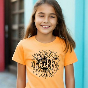 Screen Print Transfer - Faith Sunflower (YOUTH)