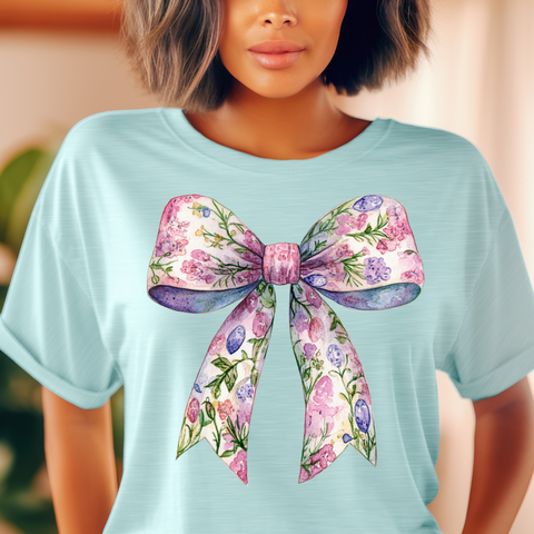 DTF Full Color Transfer - Floral Egg Bow