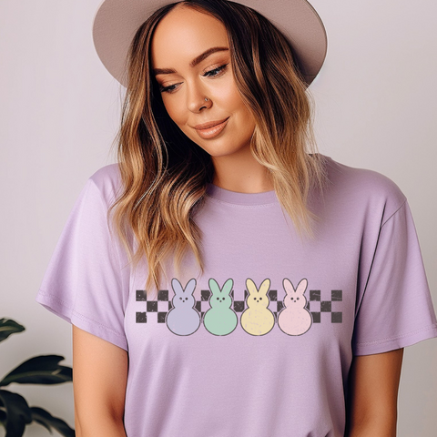 DTF Full Color Transfer - Checkered Bunny Peeps