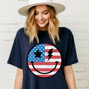 DTF Full Color Transfer - American Smiley
