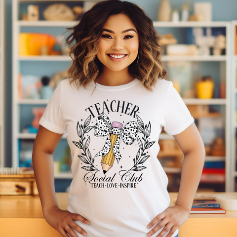 DTF Full Color Transfer - Dalmatian Bow Teacher