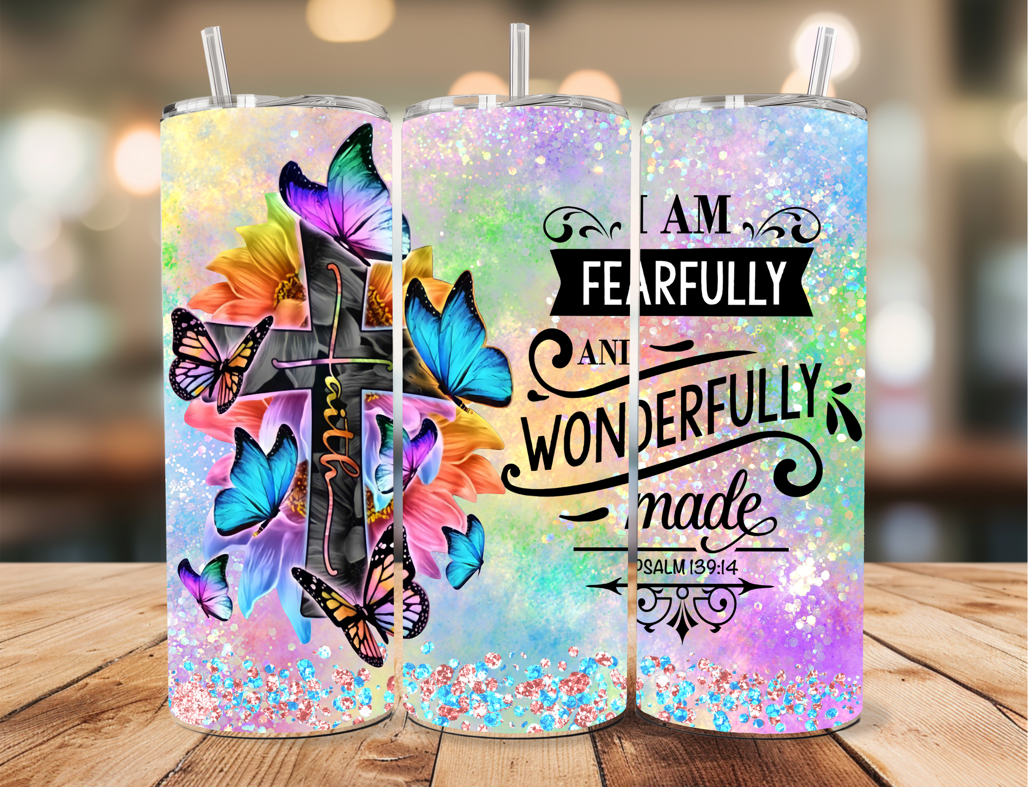 Skinny Tumbler Sublimation Wrap - Fearfully Made Neon