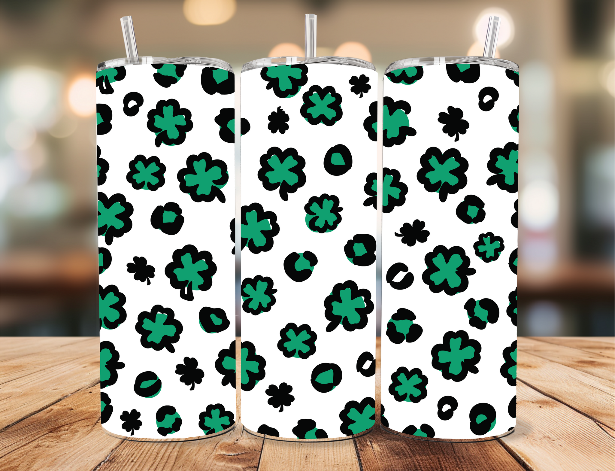 Skinny Tumbler Sublimation Wrap - Sketch Shamrocks