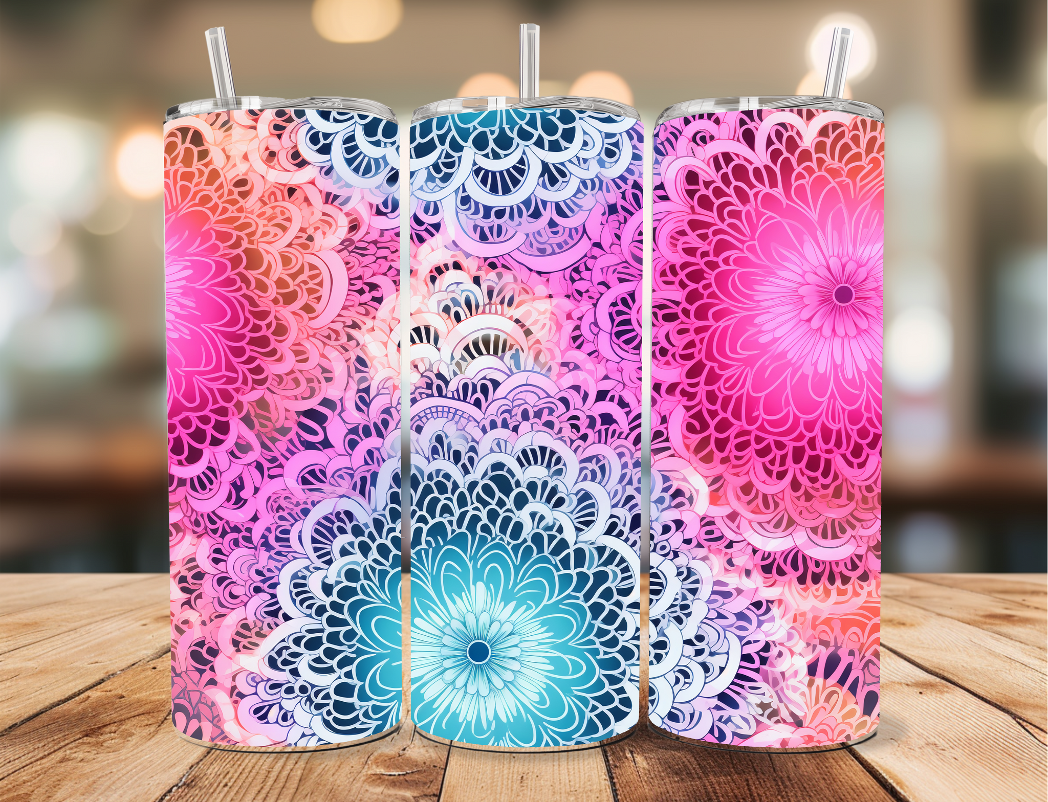 Skinny Tumbler Sublimation Wrap - Rainbow Lace