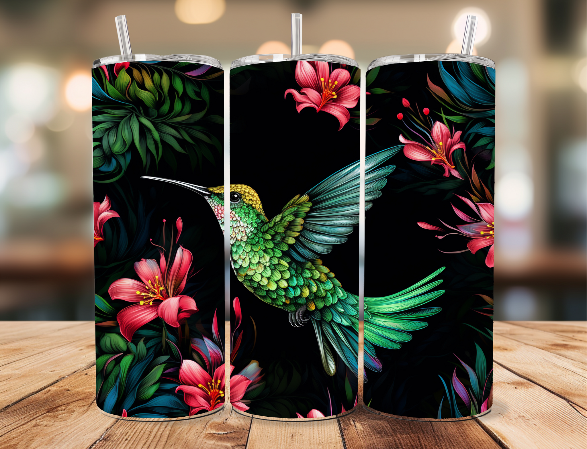 Skinny Tumbler Sublimation Wrap - Hummingbird