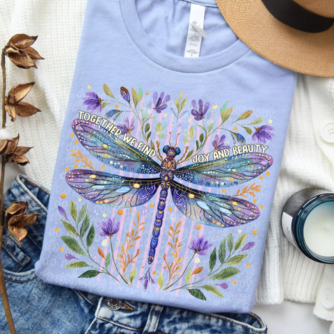 DTF Full Color Transfer - Floral Dragonfly