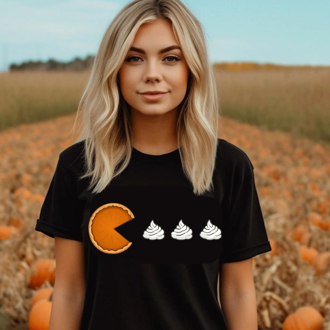 DTF Full Color Transfer - Pumpkin Pie Pac Man