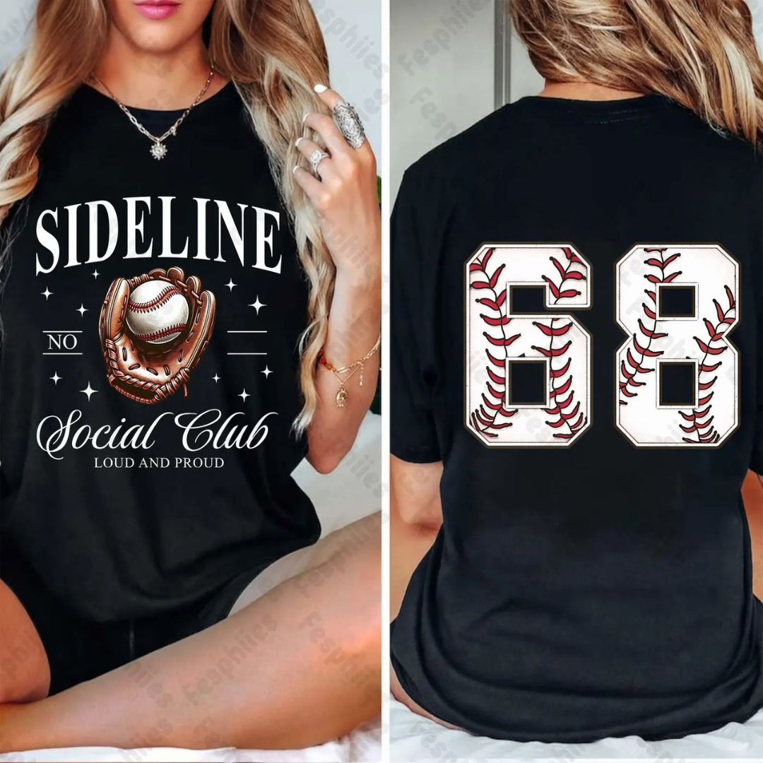 DTF Full Color TShirt Transfer - Sideline Social Club *CUSTOMIZABLE NUMBER*