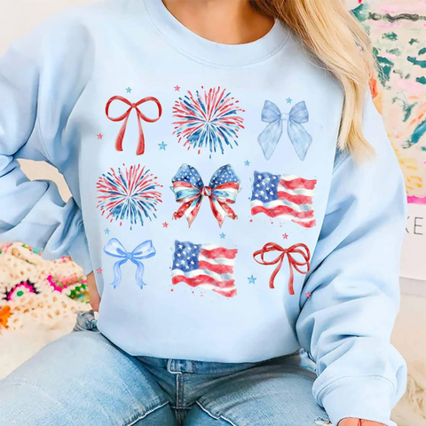 DTF Full Color Transfer - Bows, Flags, & Fworks