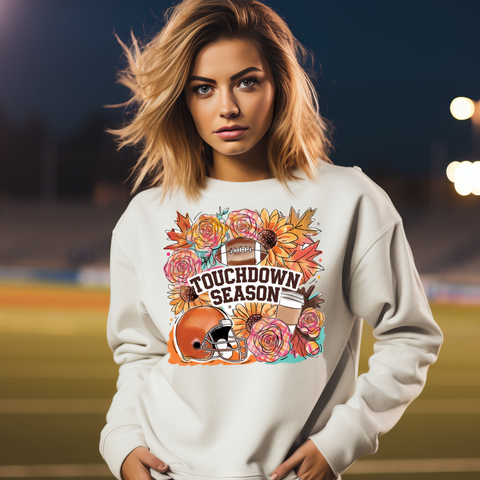 DTF Full Color Transfer - Boho Floral Touchdown Season