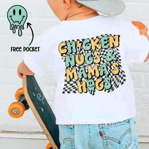 DTF Full Color Transfer - Chicken Nugs & Mama's Hugs (FREE PORCKET!)