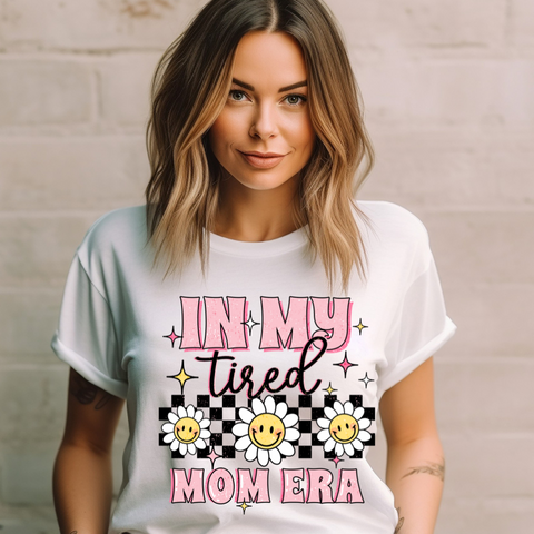 DTF Full Color Transfer - In My Tired Mom Era - Pink