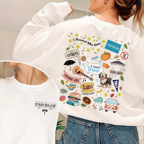 DTF Full Color Transfer - Stars Hollow Sketch (FREE POCKET!)