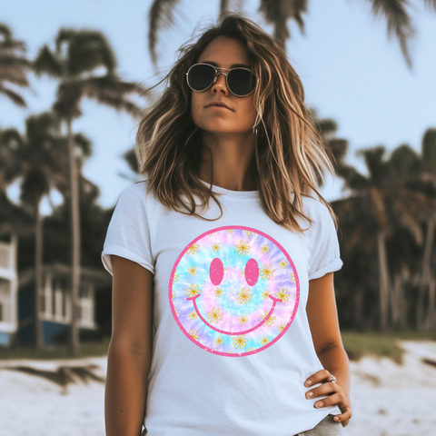 DTF Full Color Transfer - Tie Dye Smiley